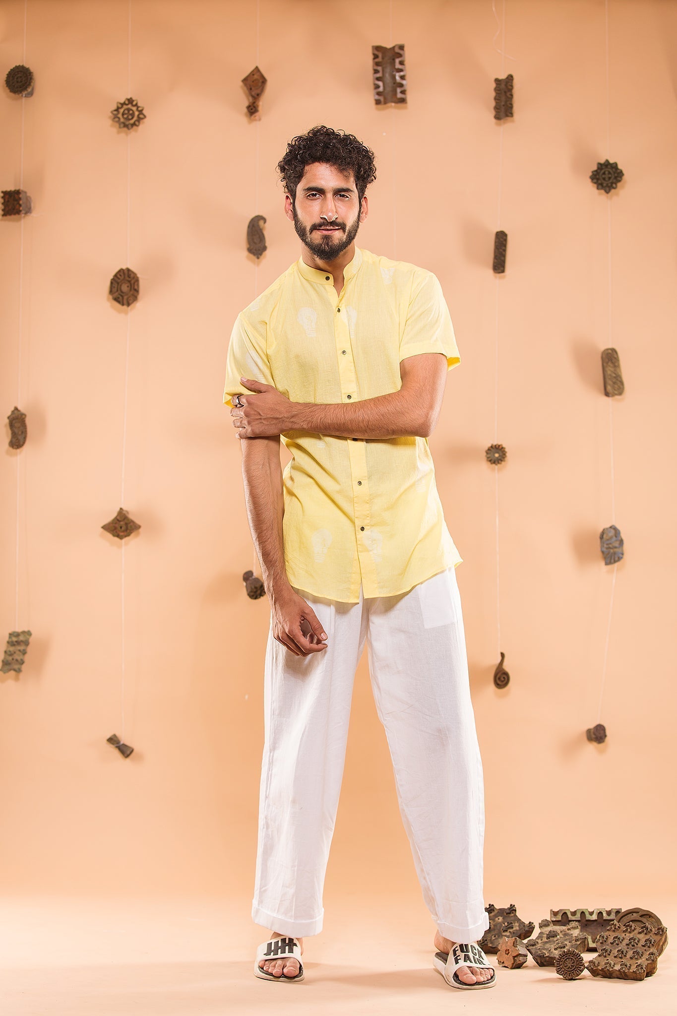 Dimag ki Batti Jali Yellow Shirt (1640753463339)