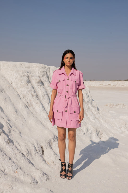 Blush button down Dress (6440353562793)