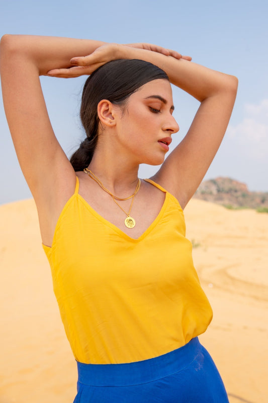 Marigold Silk Top (7093630959785)